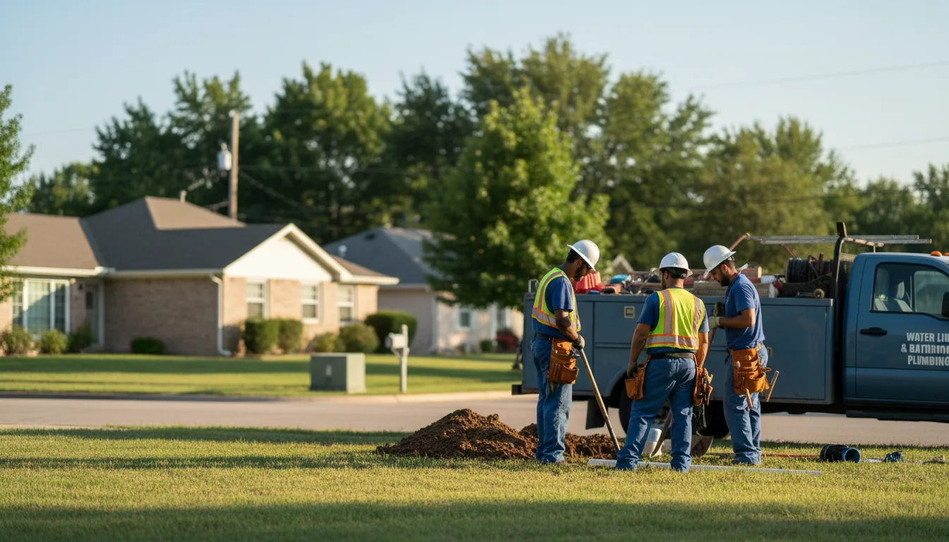 Residential water line and bathroom plumbing service in Scheller, IL
